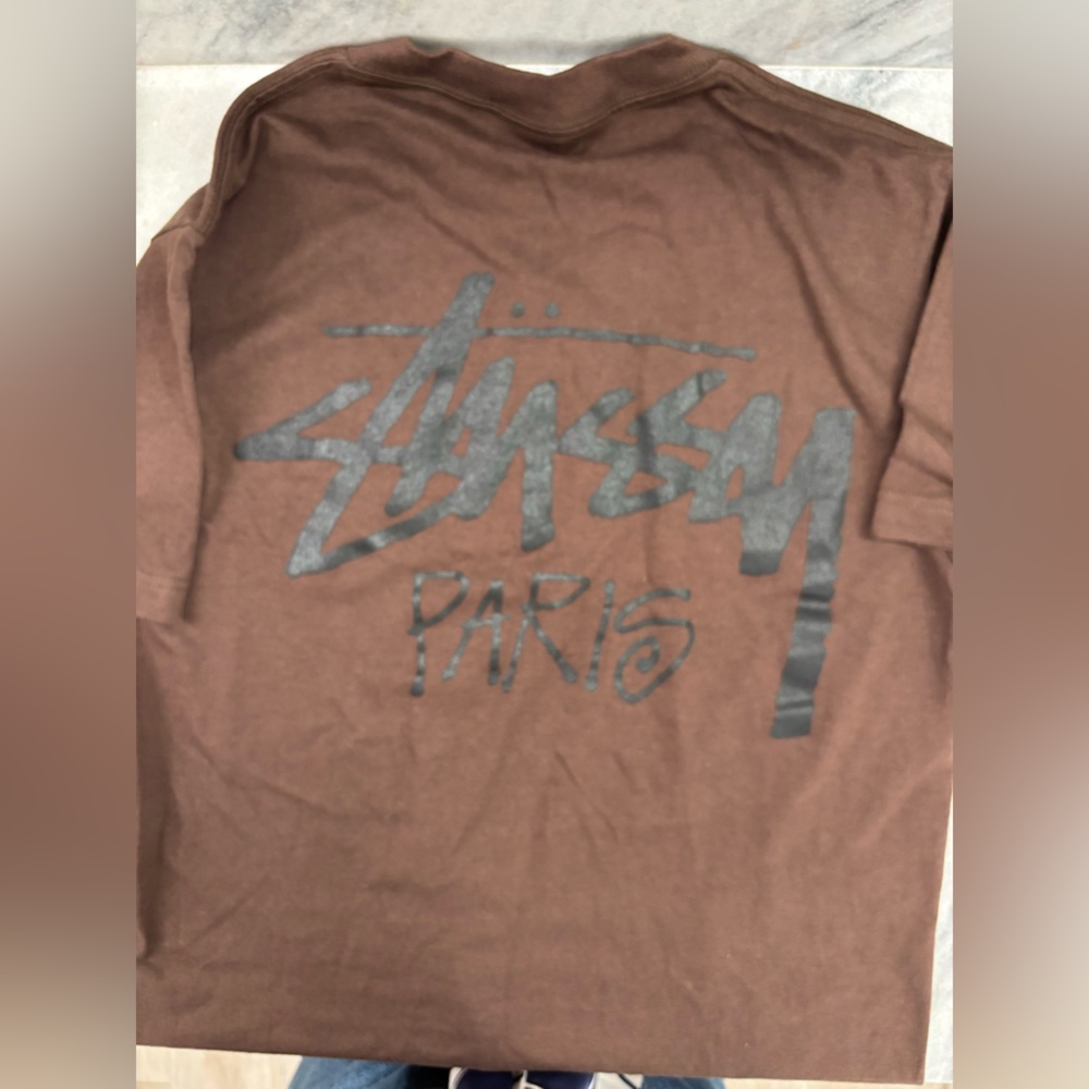 Stussy NWOT Brown Tee with Distressed Graphic